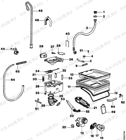 Взрыв-схема стиральной машины Zanussi TC844 - Схема узла Water equipment